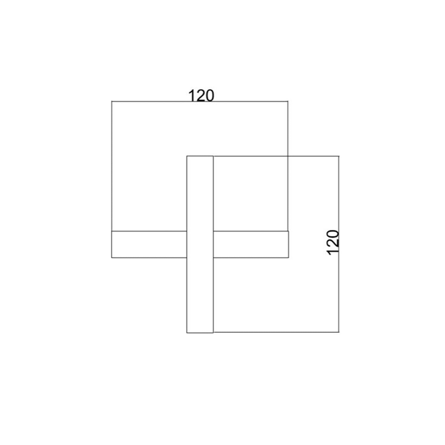 A top view technical line drawing showing the dimensions for Lozi's plywood candle holder