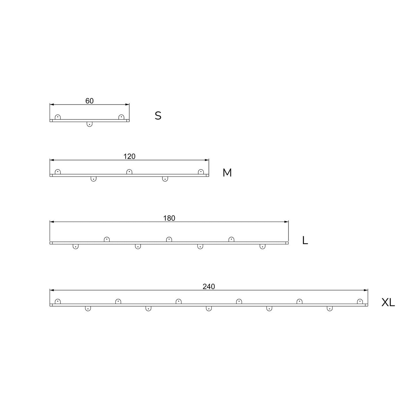 A technical drawing with measurements for Lozi's display shelves